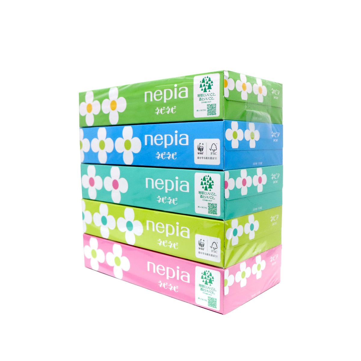Nepia nepinepi Boxed Tissue 2-ply 150pcs (5 packs)