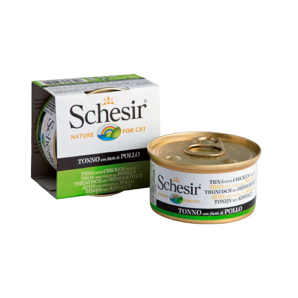 Schesir 全天然吞拿魚雞絲飯貓罐頭 85克