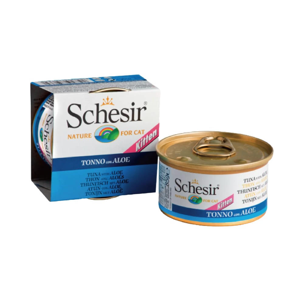 Schesir 天然吞拿魚蘆薈飯幼貓罐 85克