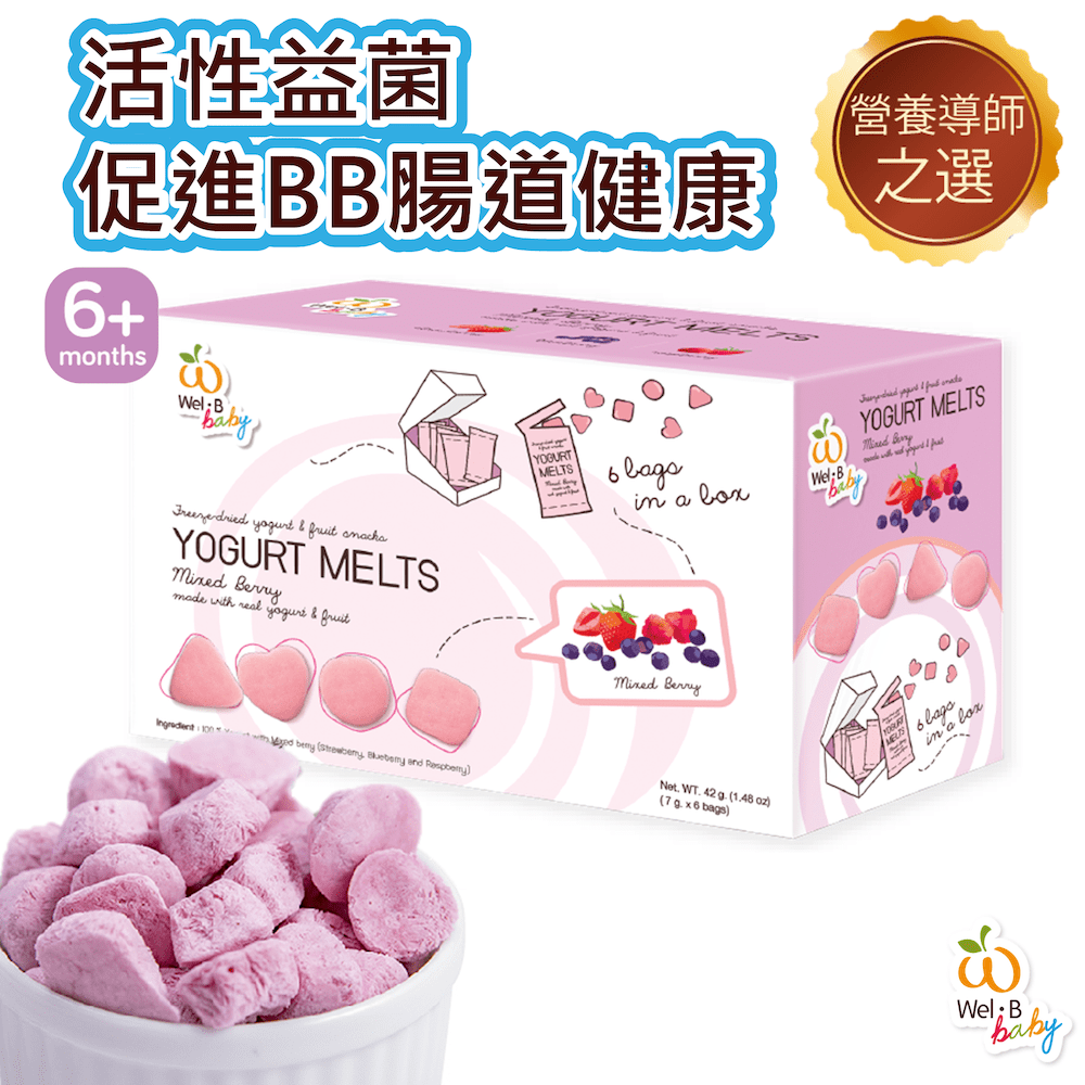 Wel-B Baby Freeze Dried Yogurts Mixed Berries Flavour 7g x 6
