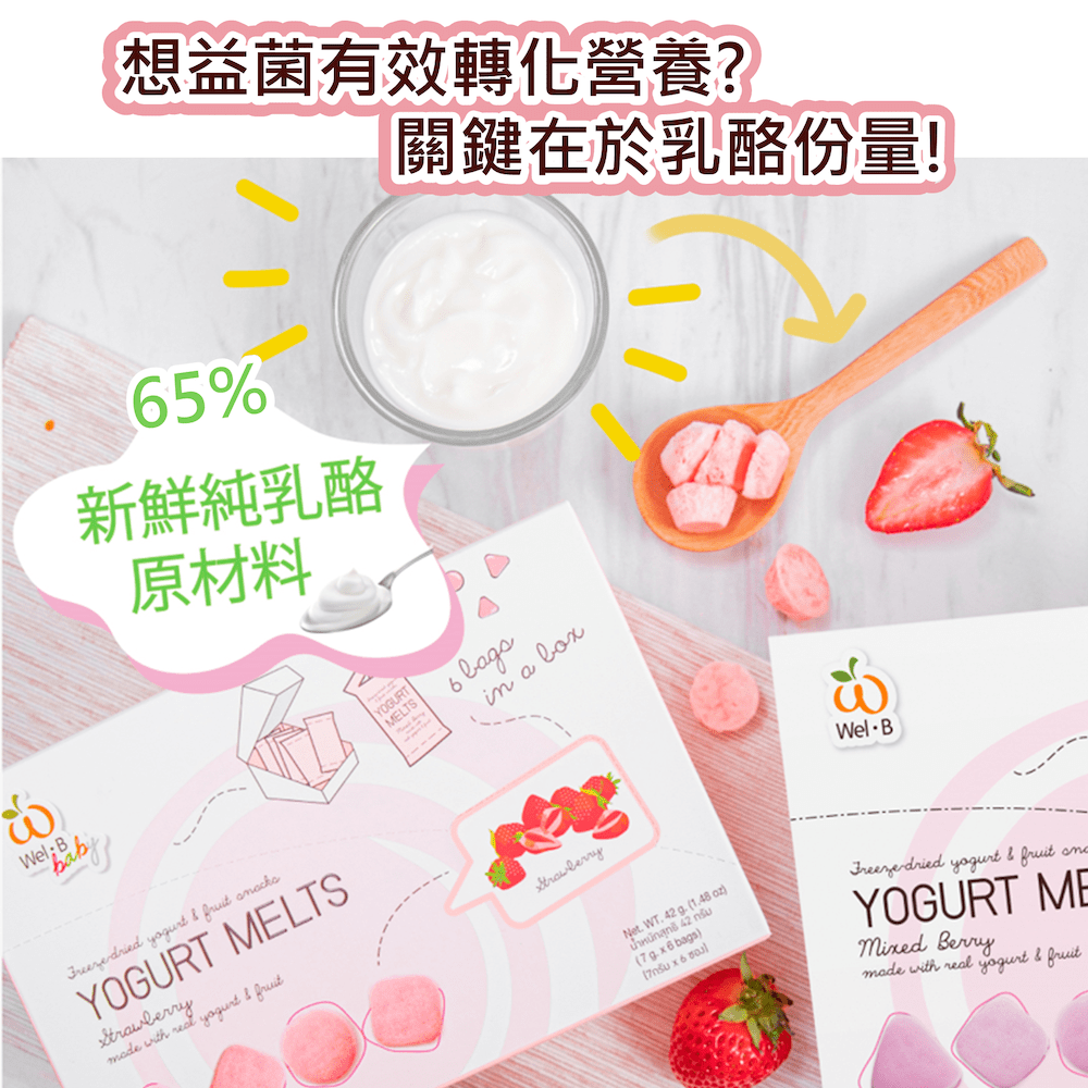 [BB] Wel-B Baby Freeze Dried Yogurts Mixed Strawberries Flavour 7g x 6