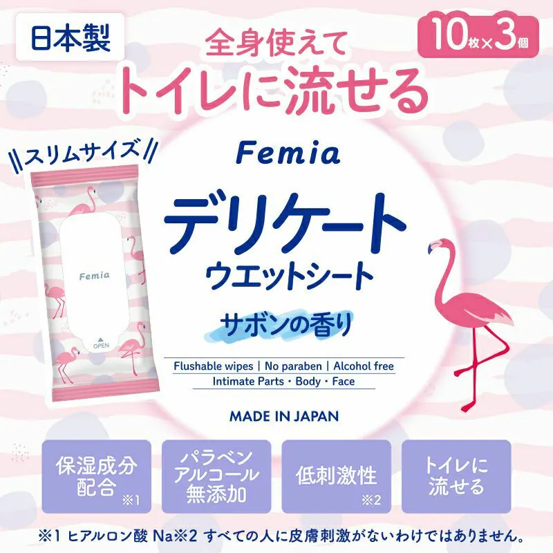 LEC Femia Femwet 女性私密濕紙巾 (清爽皂香)10張x3包