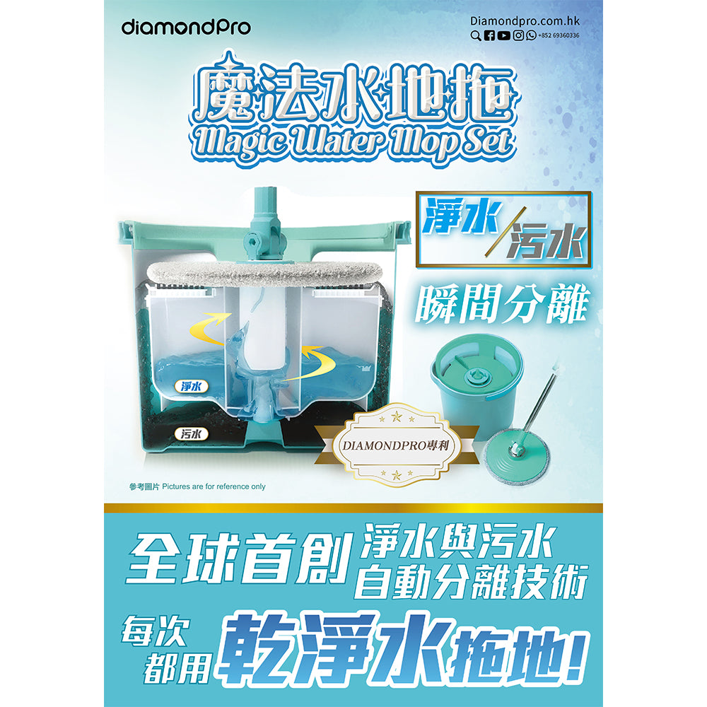 DiamondPro Magic Water Mop Set (Blue+Green)
