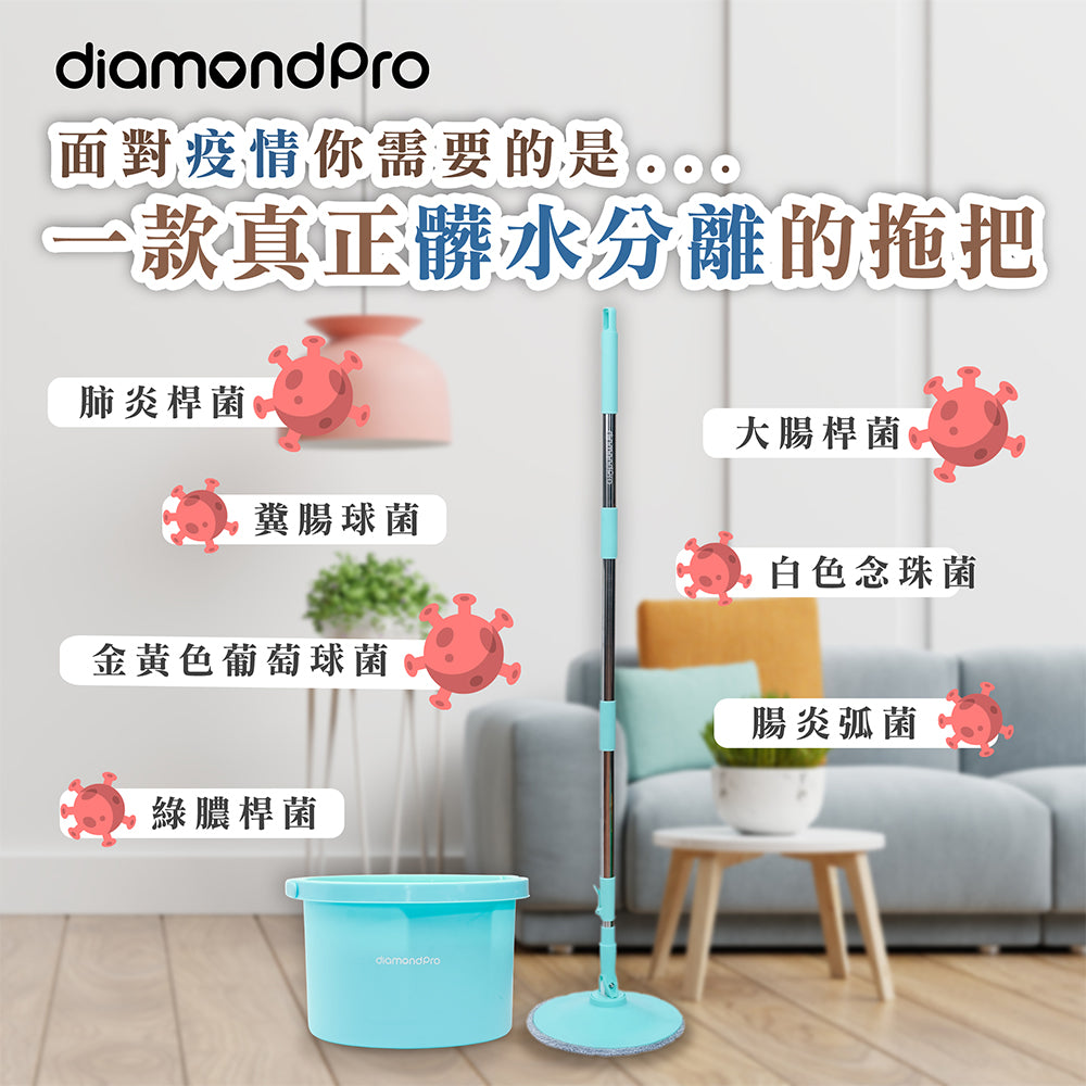 DiamondPro 污水分離魔法水地拖 (湖水藍+湖水綠)