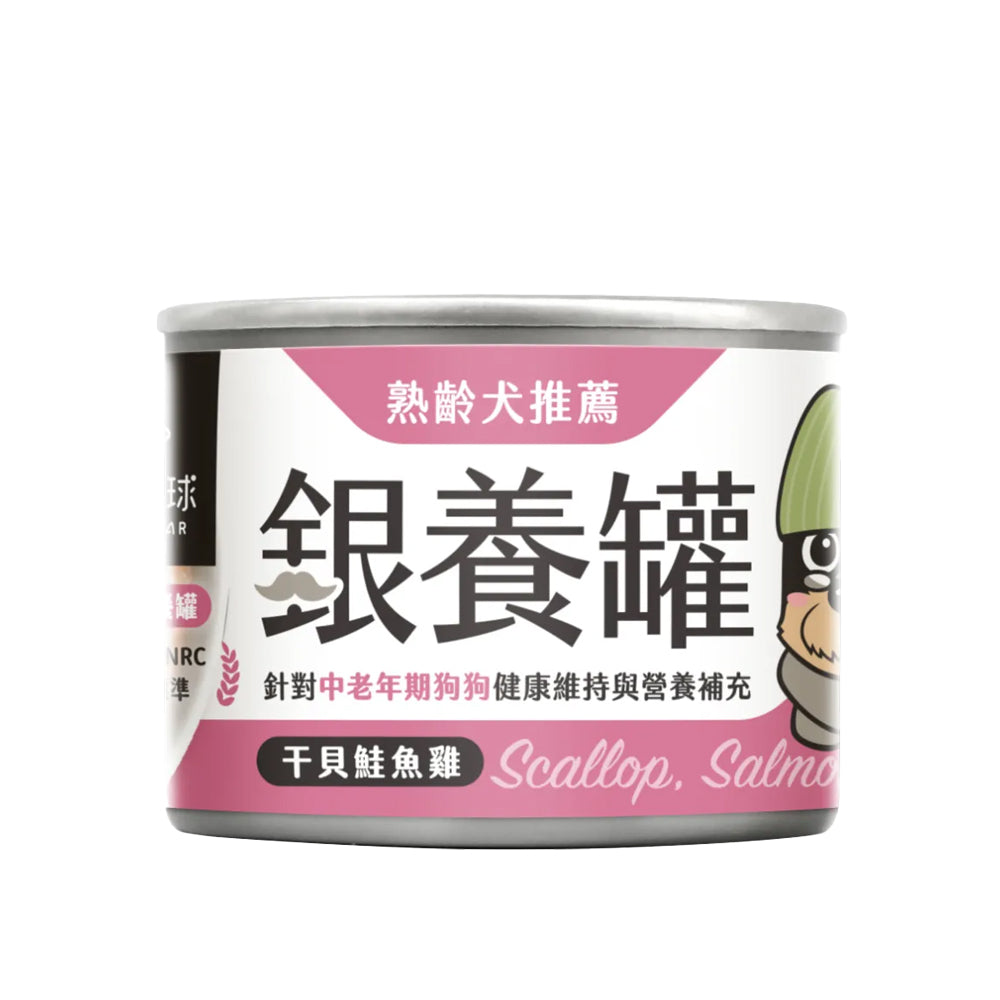 汪喵星球 熟齡犬95%低鈉無膠主食罐 干貝鮭魚雞 165克