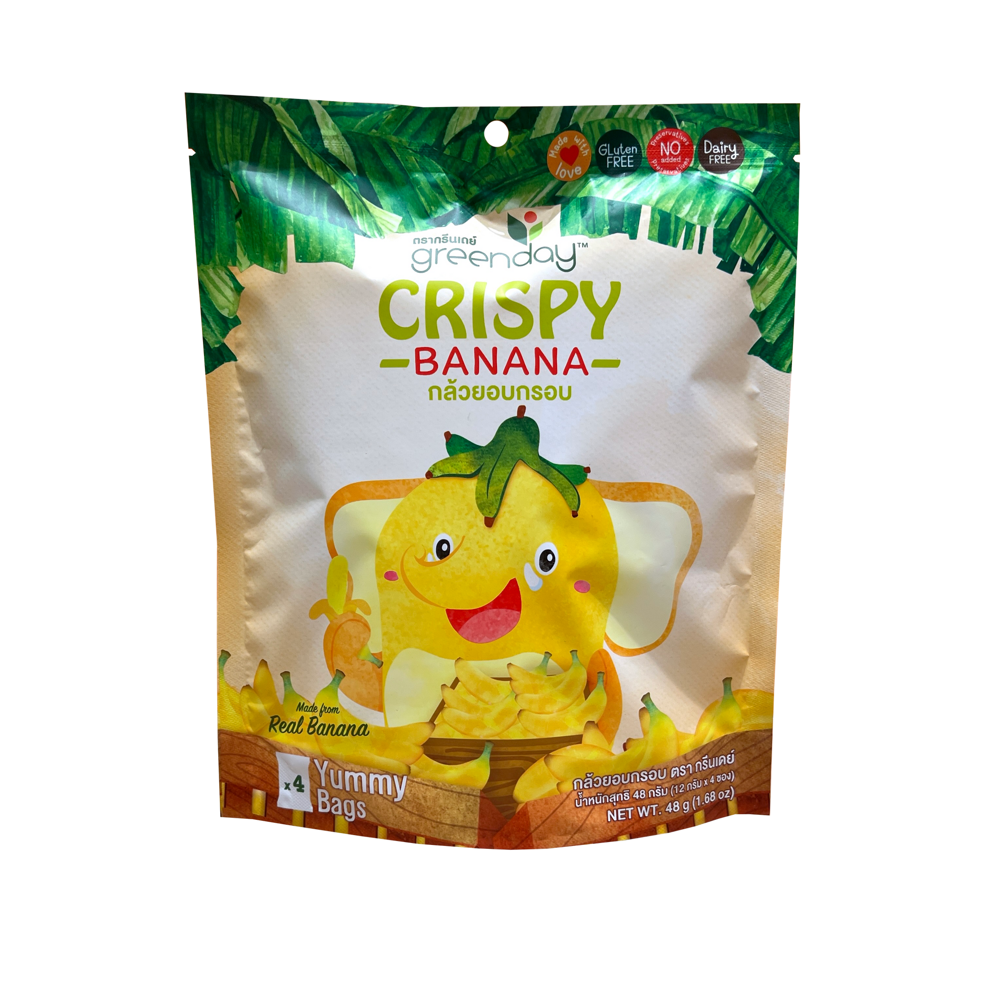 Greenday Happy Fruit Farm Crispy Banana (12g x 4 Bags)