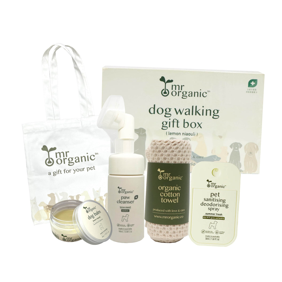 mrorganic 有機寵物外出清潔套裝 檸檬綠花白千層