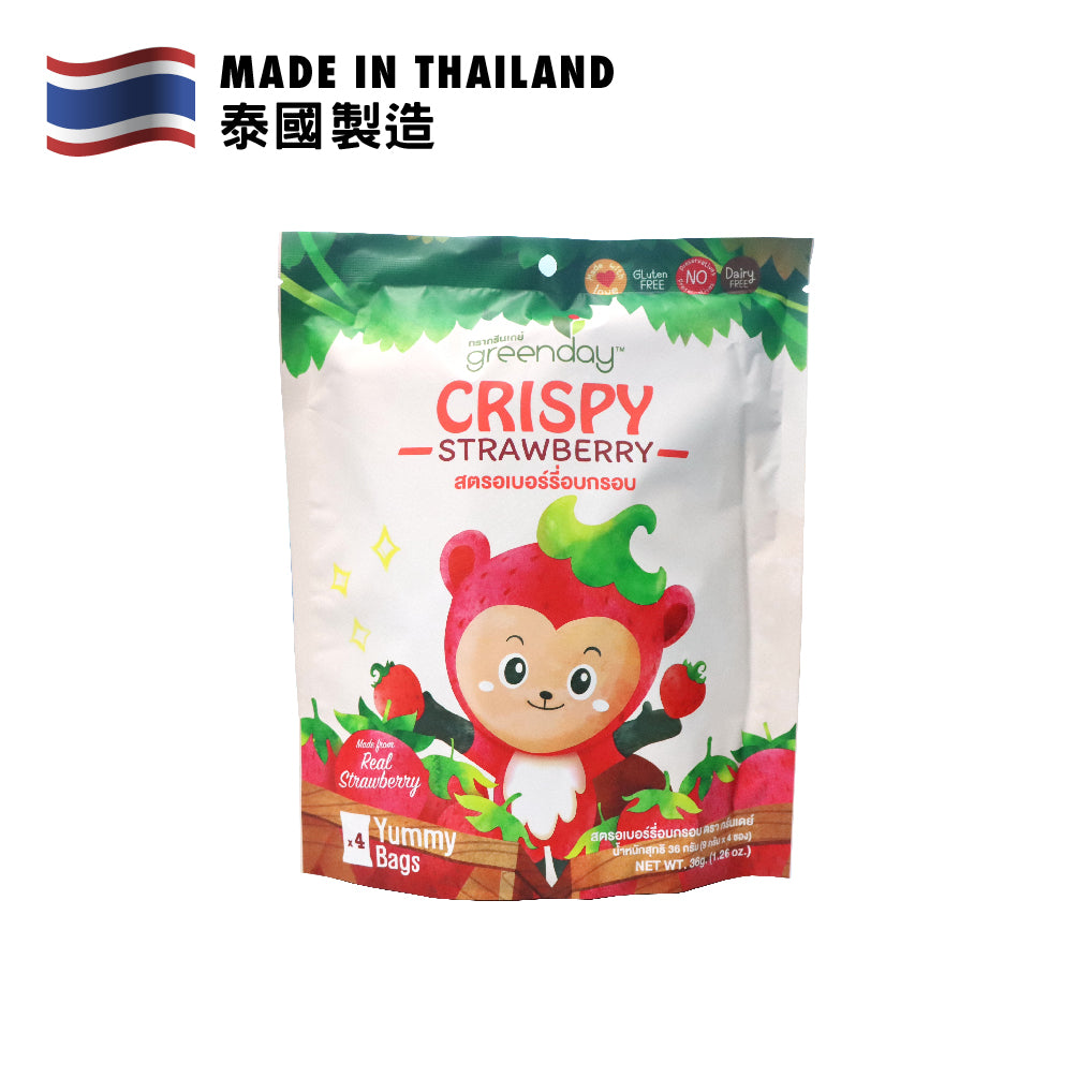 Greenday Happy Fruit Farm Crispy Strawberry (11g x 4 Bags)