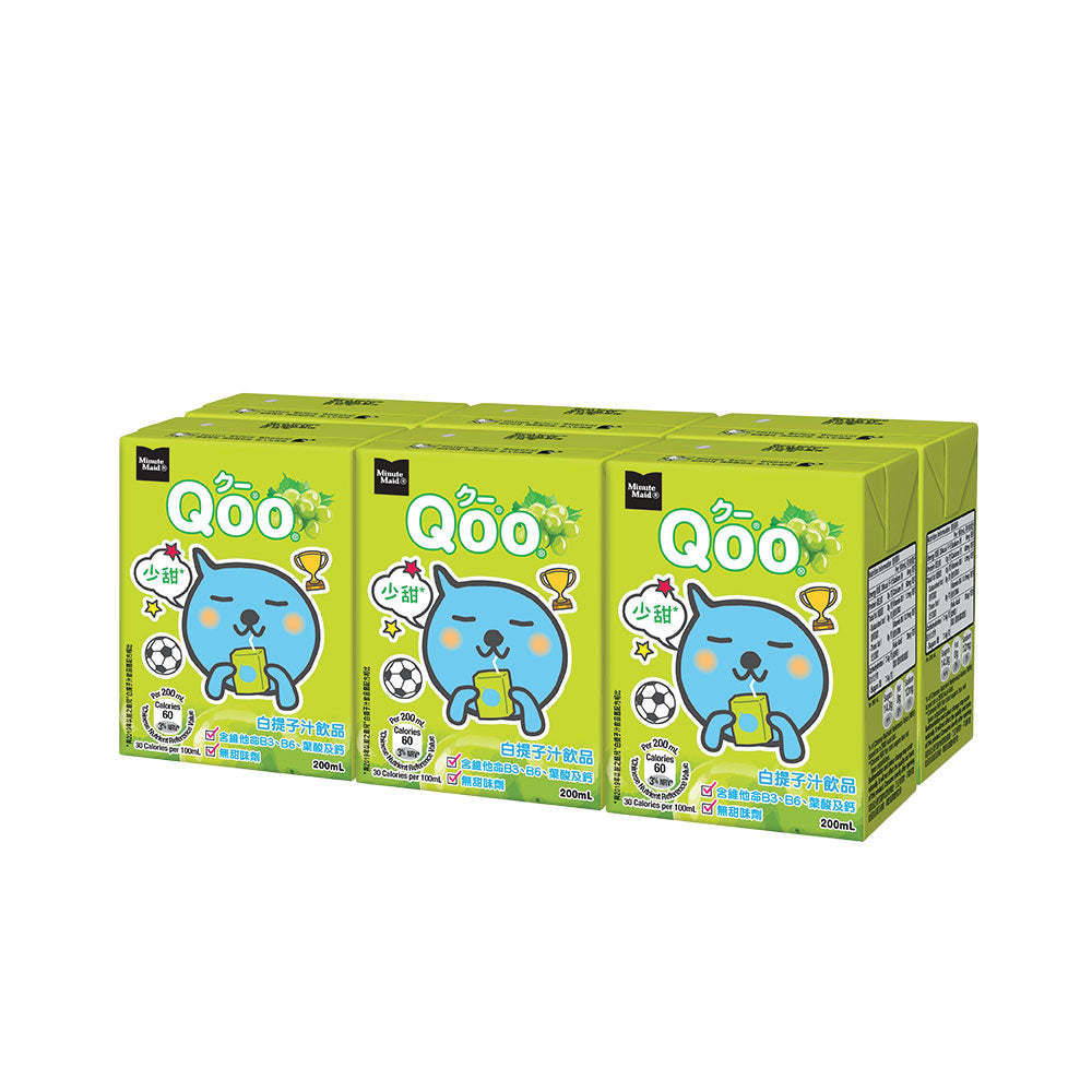 Minute Maid Qoo白提子汁紙包飲品 200毫升 (6包裝)