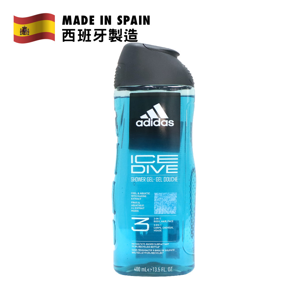 Adidas Ice Dive 3-in-1 Men&#39;s Shower Gel 400mL
