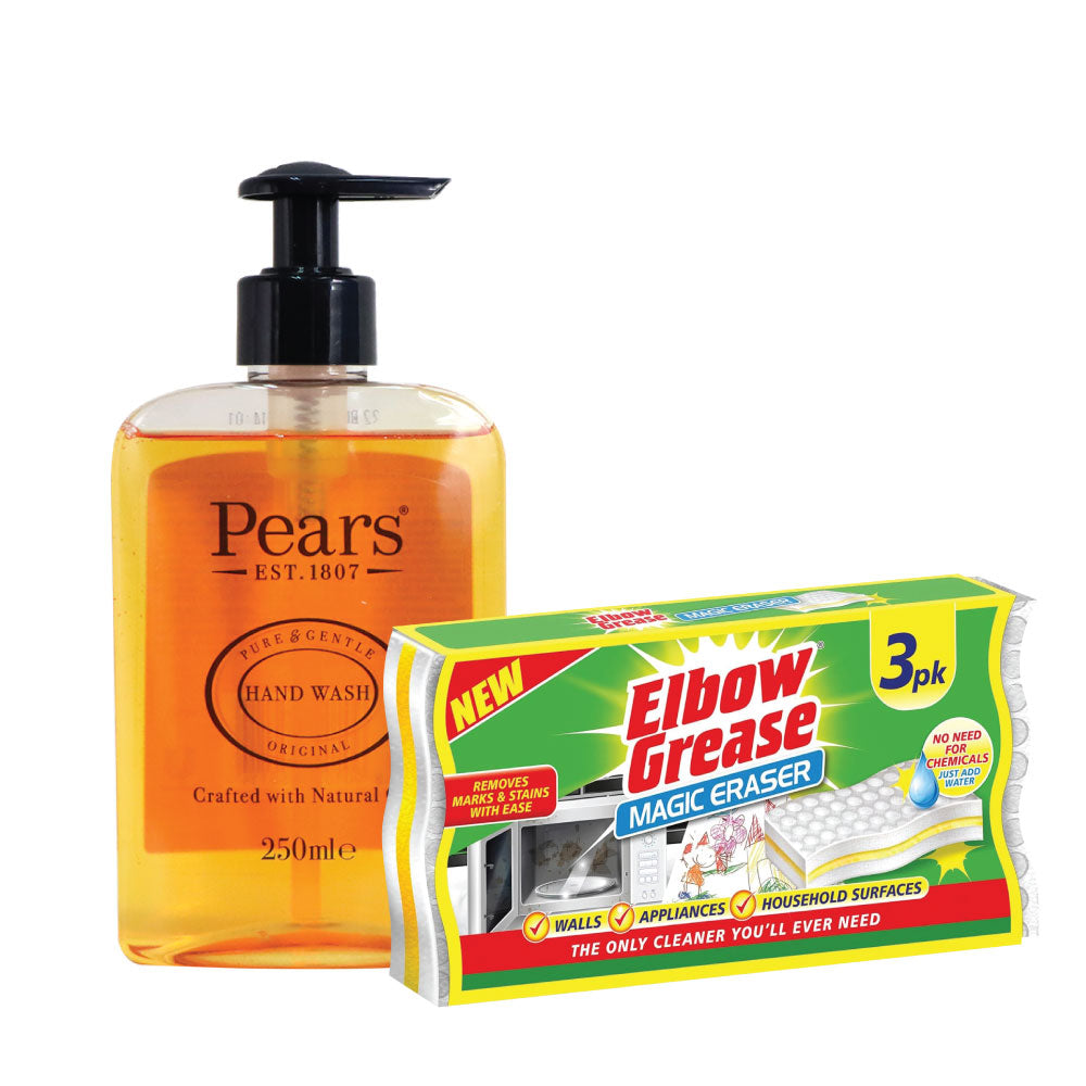 Pears Hand Wash, Elbow Grease Magic Eraser Set