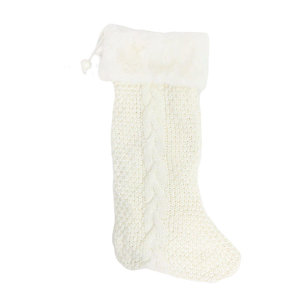 奶油色針織聖誕襪 2