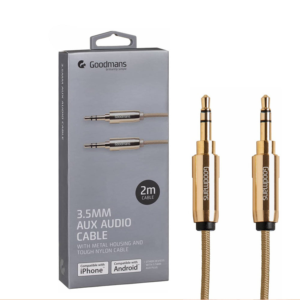 Goodmans 3.5mm 立體聲音源線/音訊連接線/AUX線/公對公音頻線(2米)