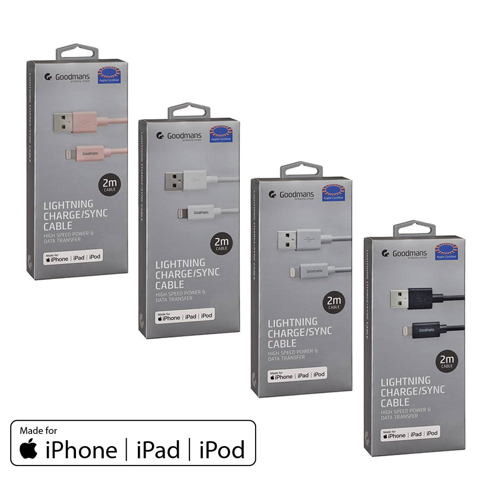 Goodmans Lightning Cable 2m | MFi certified