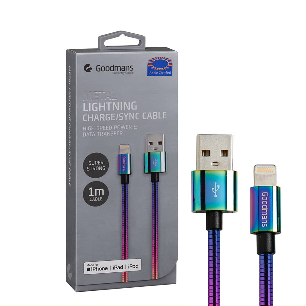 Goodmans Lightning USB金屬快速充電線及傳輸線 (1米) | 蘋果MFi認證