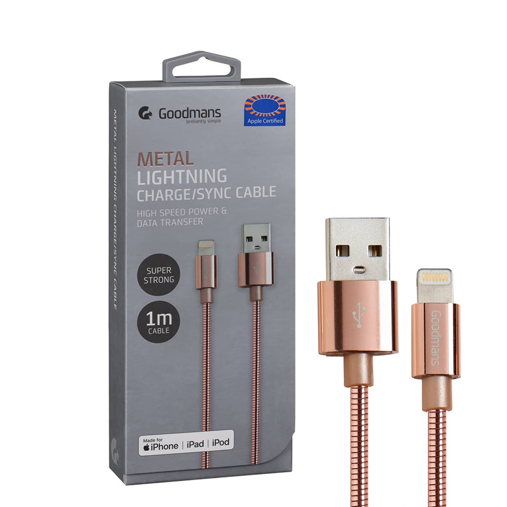 Goodmans Metal Lightning Cable 1m | MFi certified