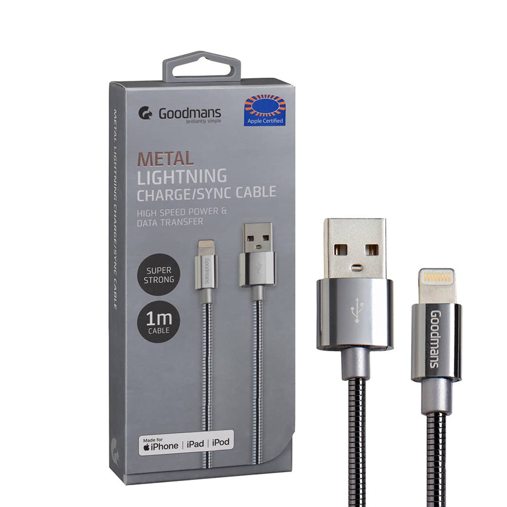 Goodmans Lightning USB金屬快速充電線及傳輸線 (1米) | 蘋果MFi認證