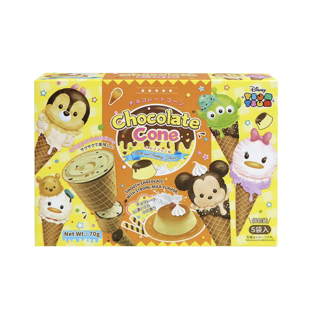 Tsum Tsum 牛奶布丁味流心甜筒餅乾 (5支)