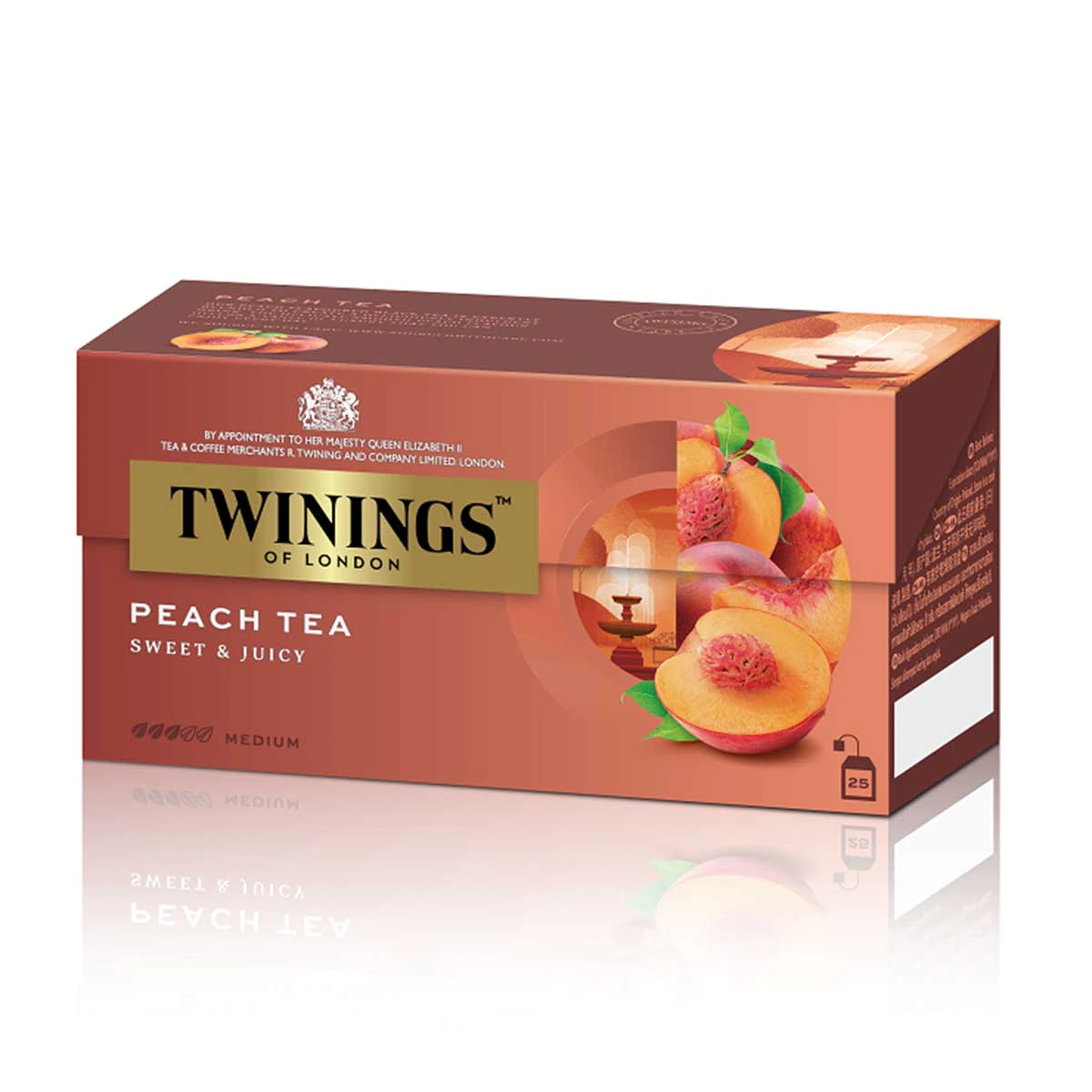 Twinings Peach Black Tea 25 Bags (2 g)