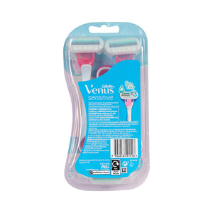 Gillette 吉列 VENUS 女士防敏 剃毛刀 3支裝 包裝背面
