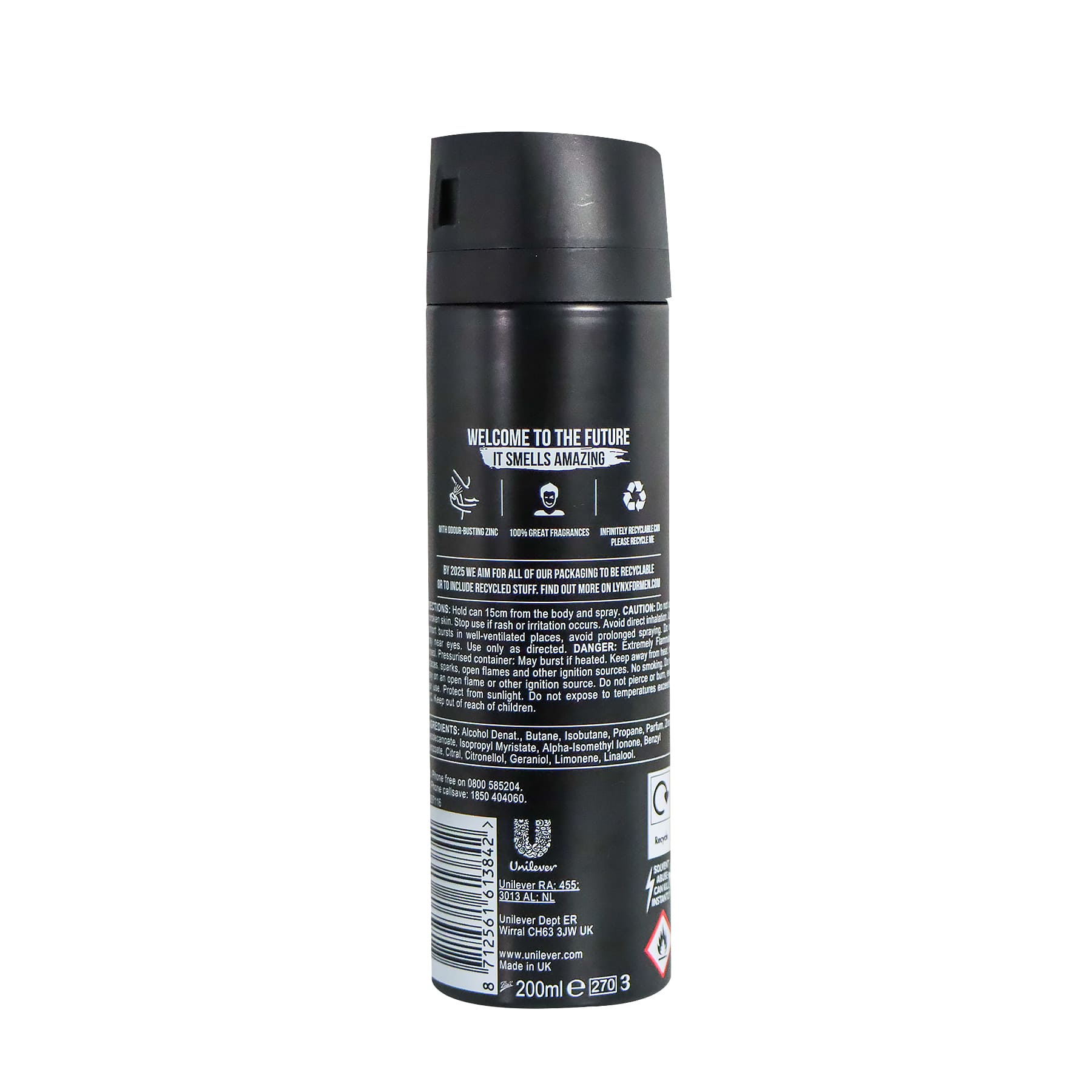Lynx Deodorant Body Spray 200ml (Black)