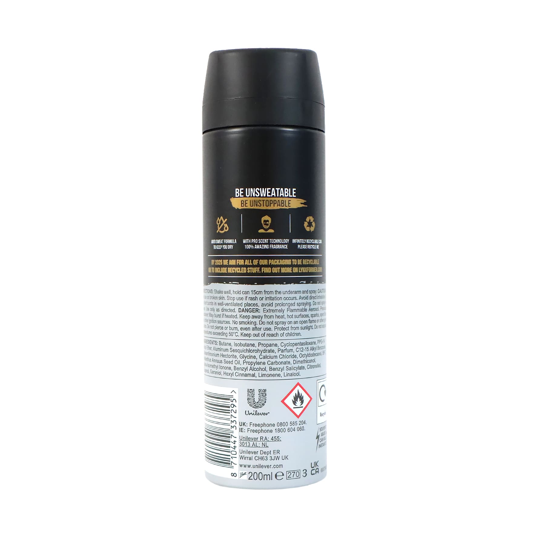 Lynx 48H Anti Sweat Pro Deodorant Spray 200ml (Gold)