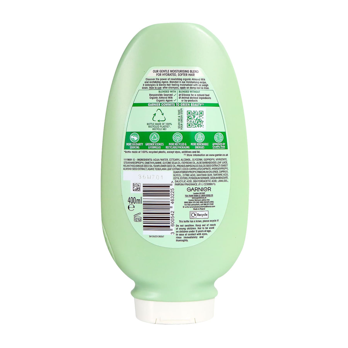 [BB] Garnier Ultimate Blends Almond Milk and Agave Sap Conditioner 400ml