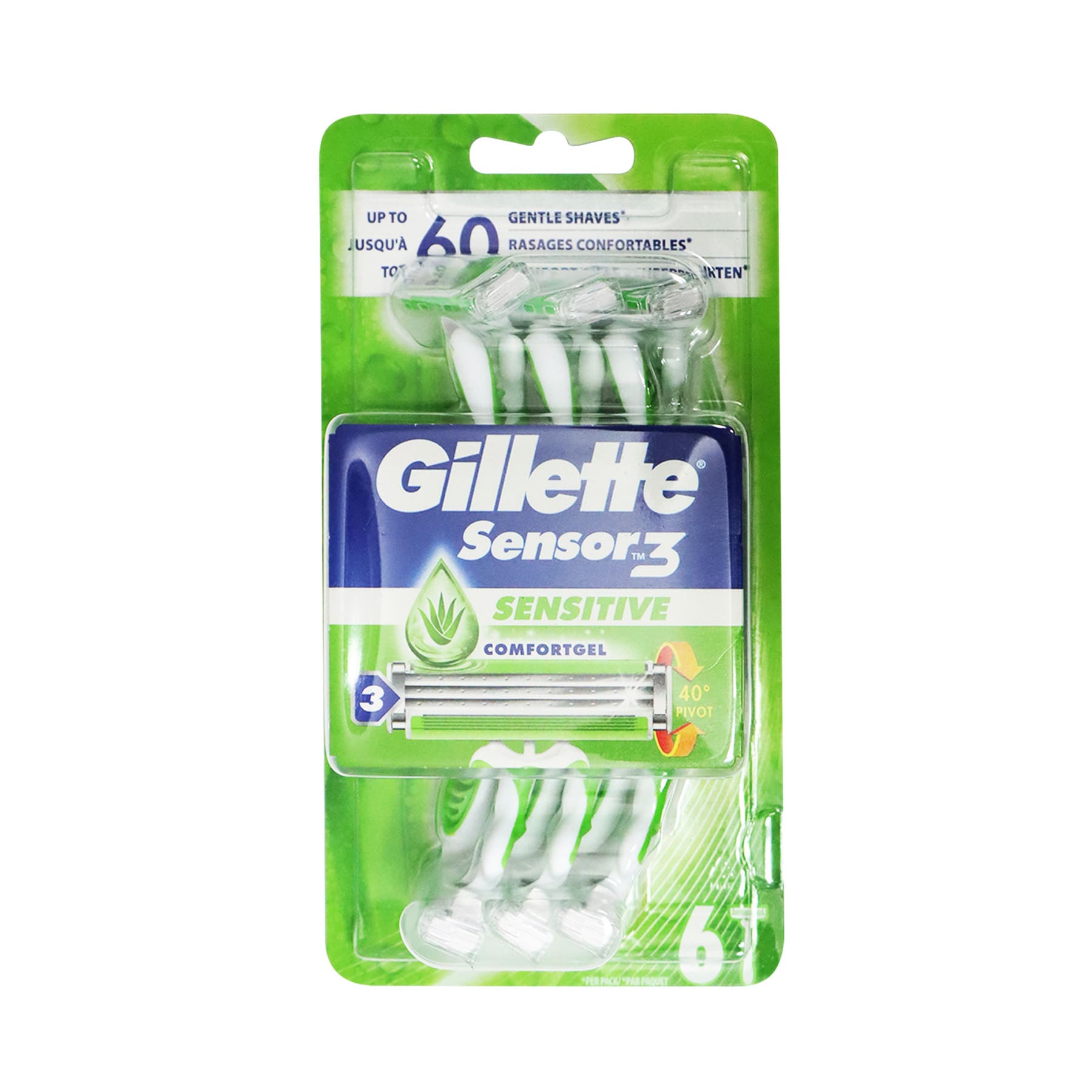 Gillette 吉列 Sensor 3 男士敏感肌用即棄刀刨 6支裝