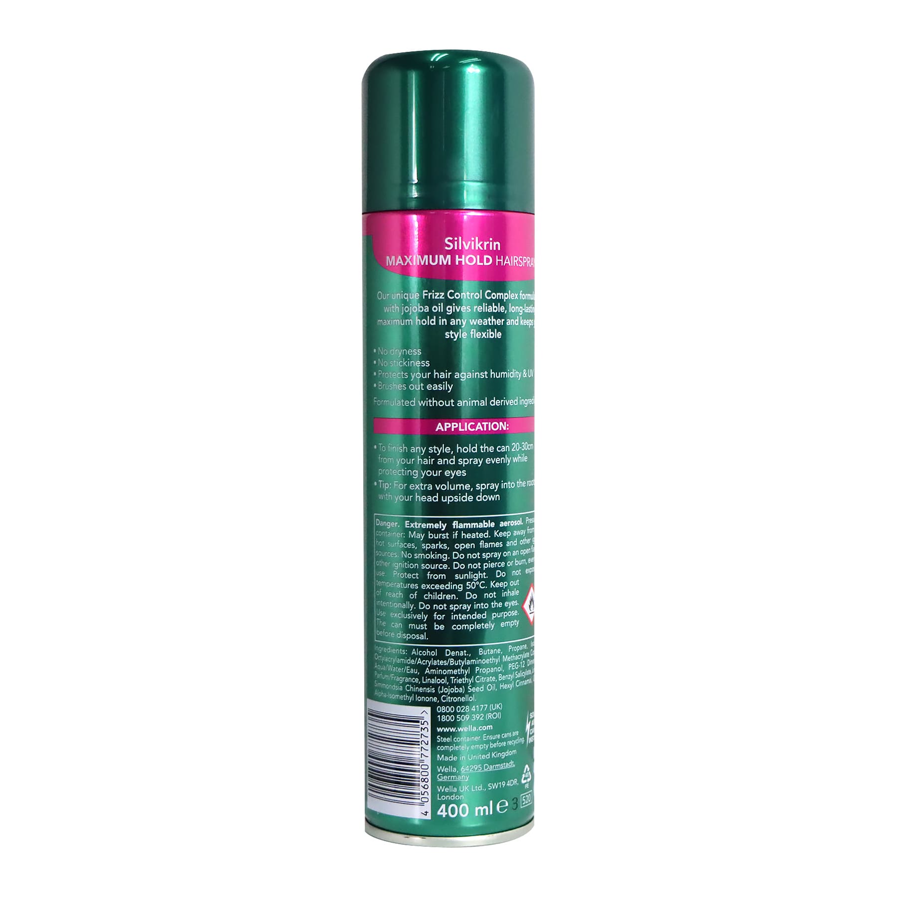 Wella Silvikrin Maximum Hold Hairspray 400ml