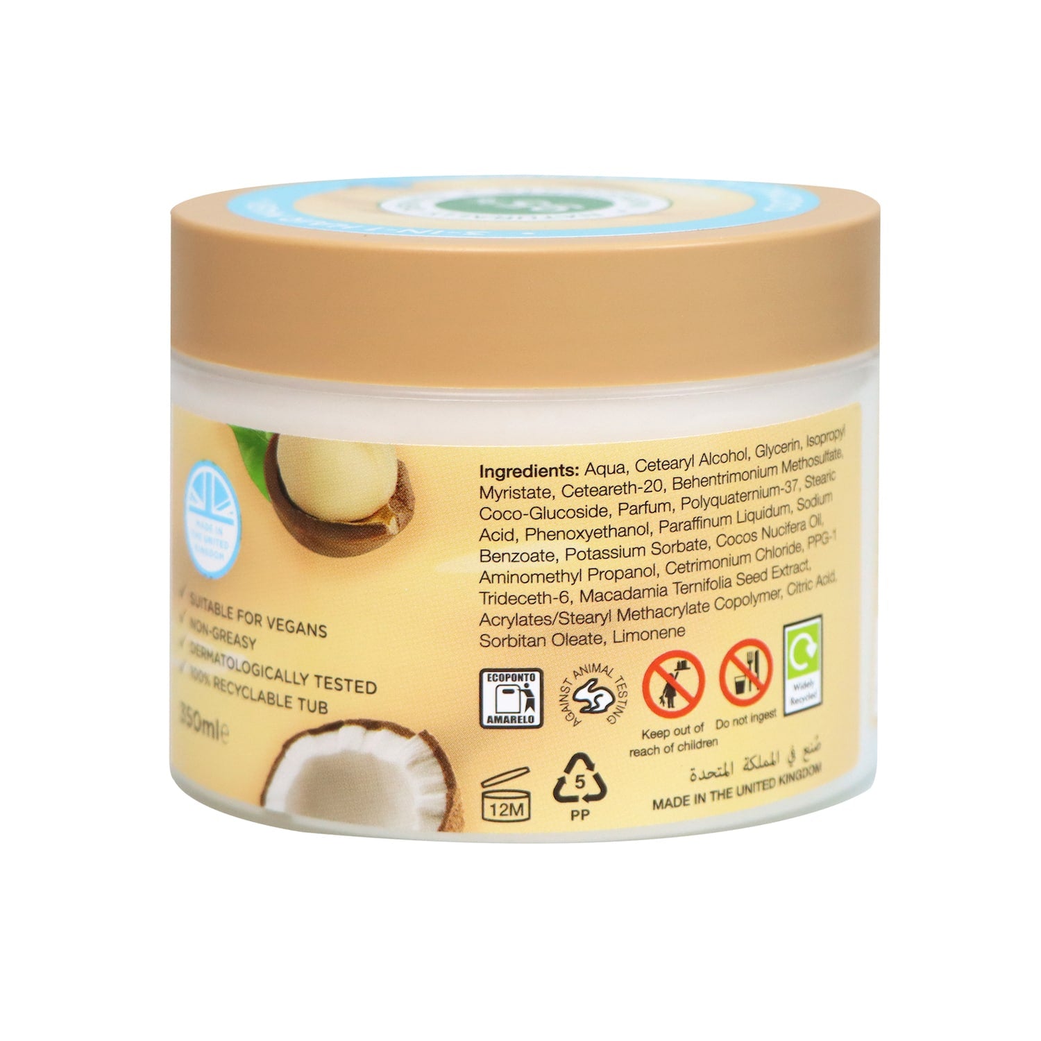 Enliven Coconut & Macadamia Softening 3-in-1 Hair Mask 350ml