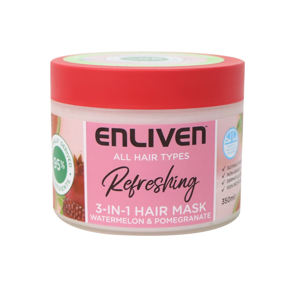 Enliven Watermelon & Pomegranate Softening 3-in-1 Hair Mask 350ml
