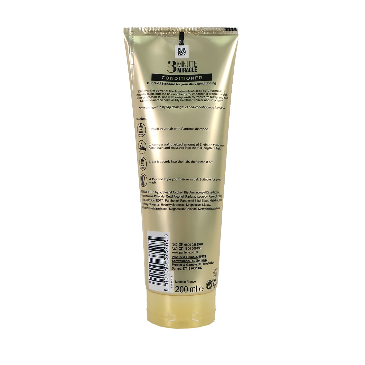 Pantene Pro-V Smooth & Sleek 3 Minute Miracle Conditioner 200ml