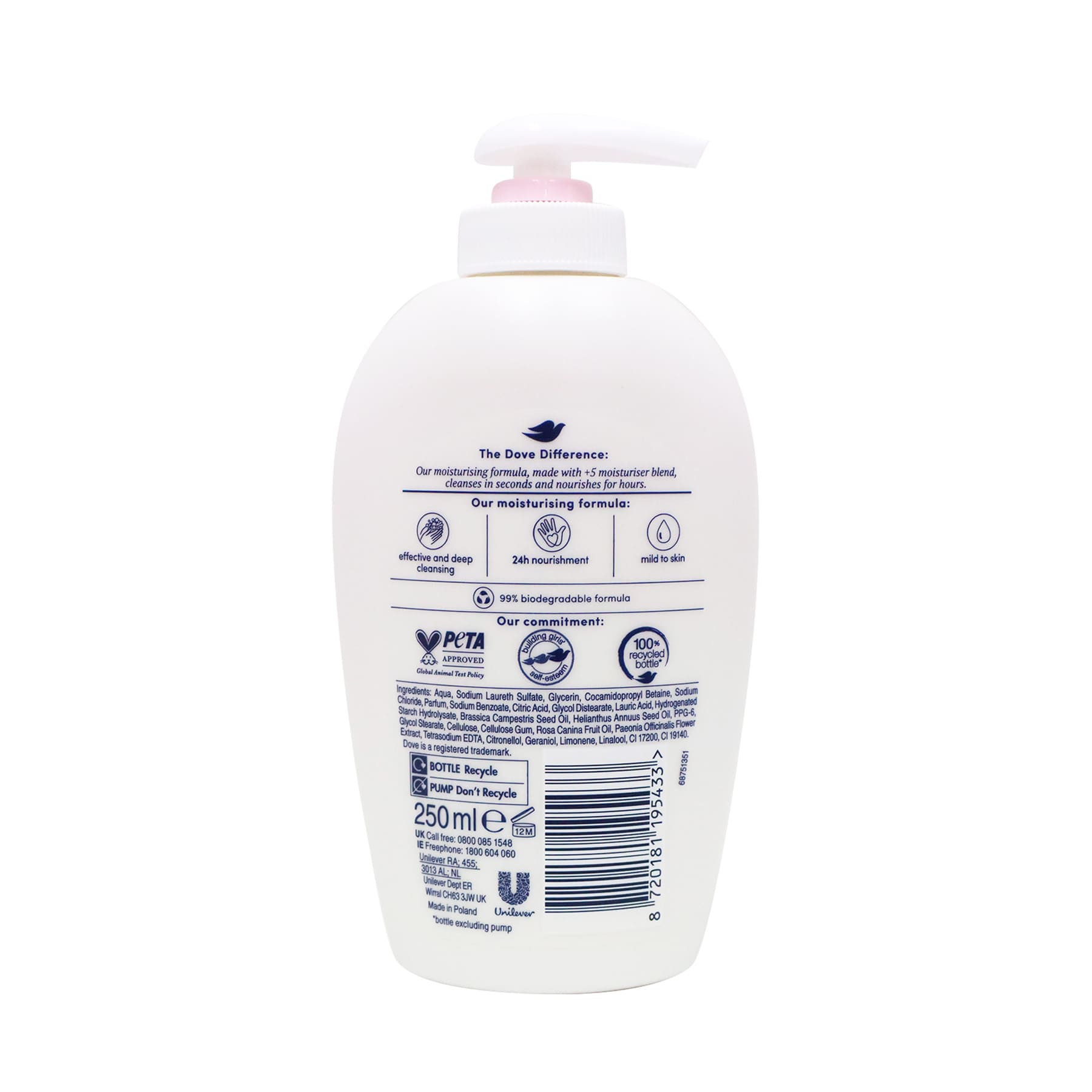 Dove Renewing Care Handwash with Peony & Rose Oil 250ml