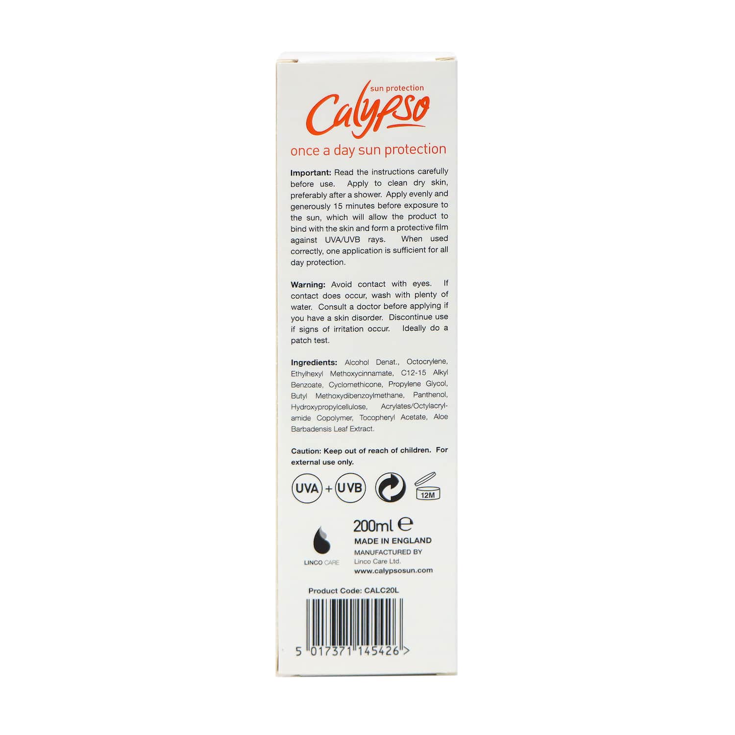 Calypso Once A Day SPF20 Sun Protection 200ml