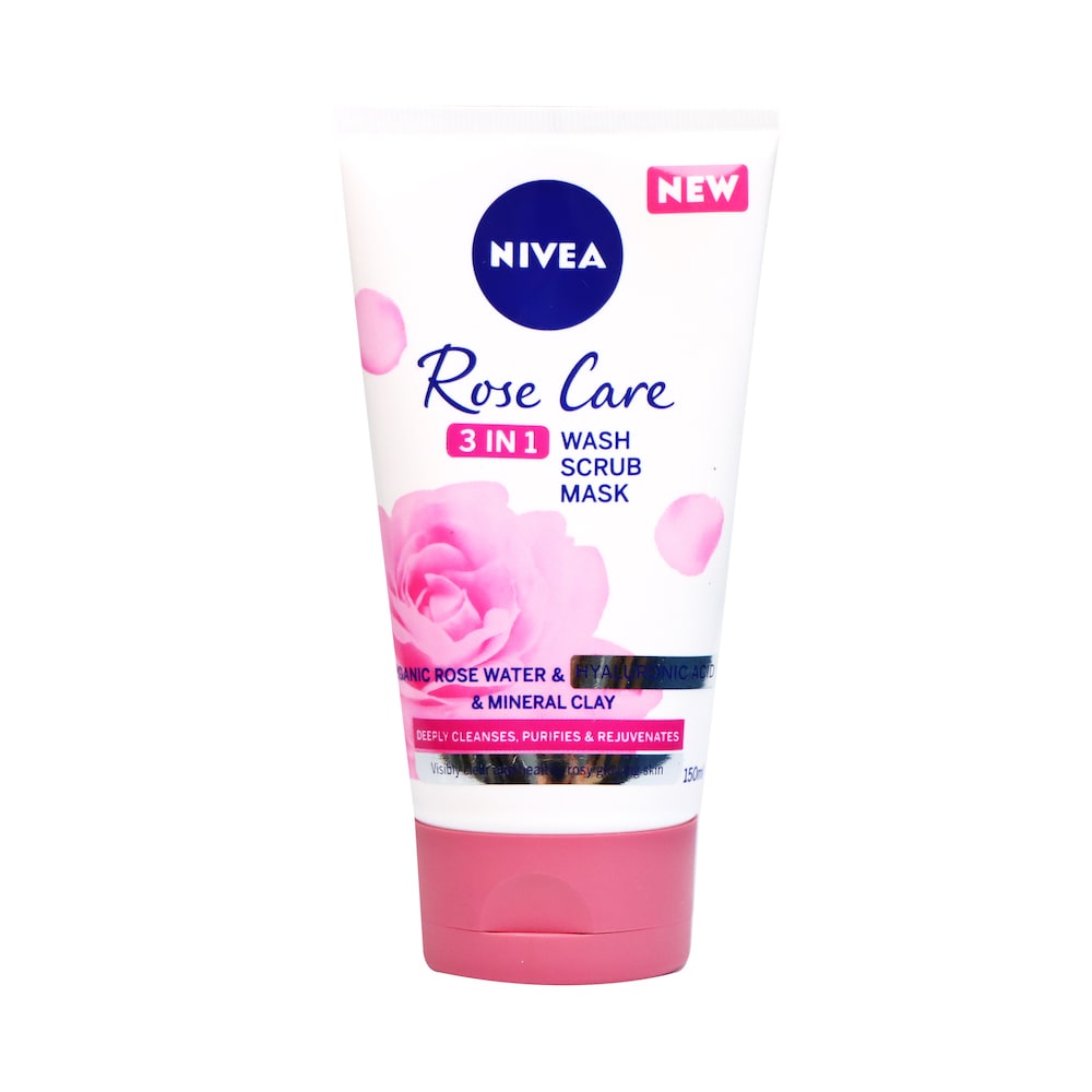 Nivea Rose Care 3 in 1 Wash Scrub Mask 150ml