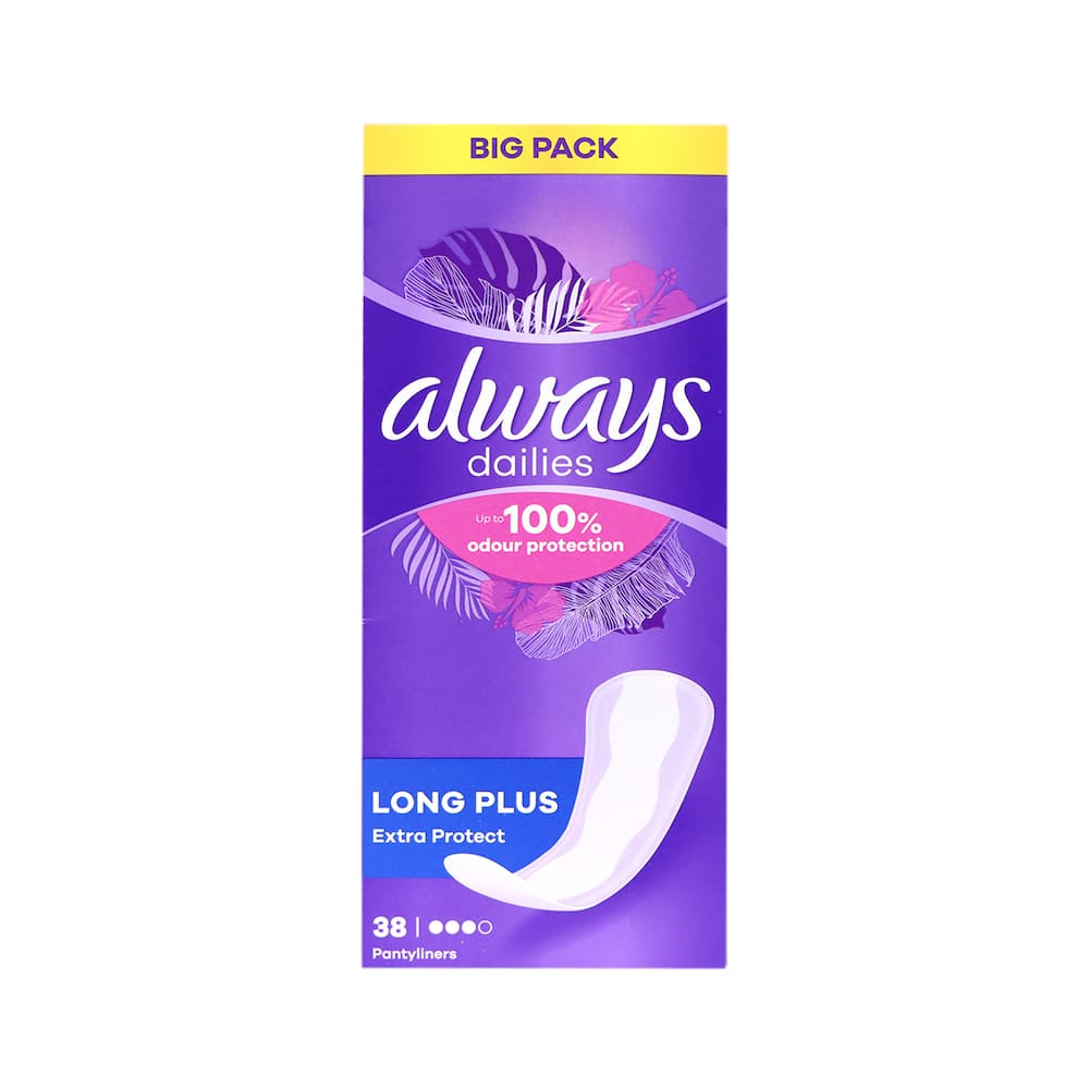 [P&G] Always Dailies Long Plus Extra Protect Panty Liners (38pcs)