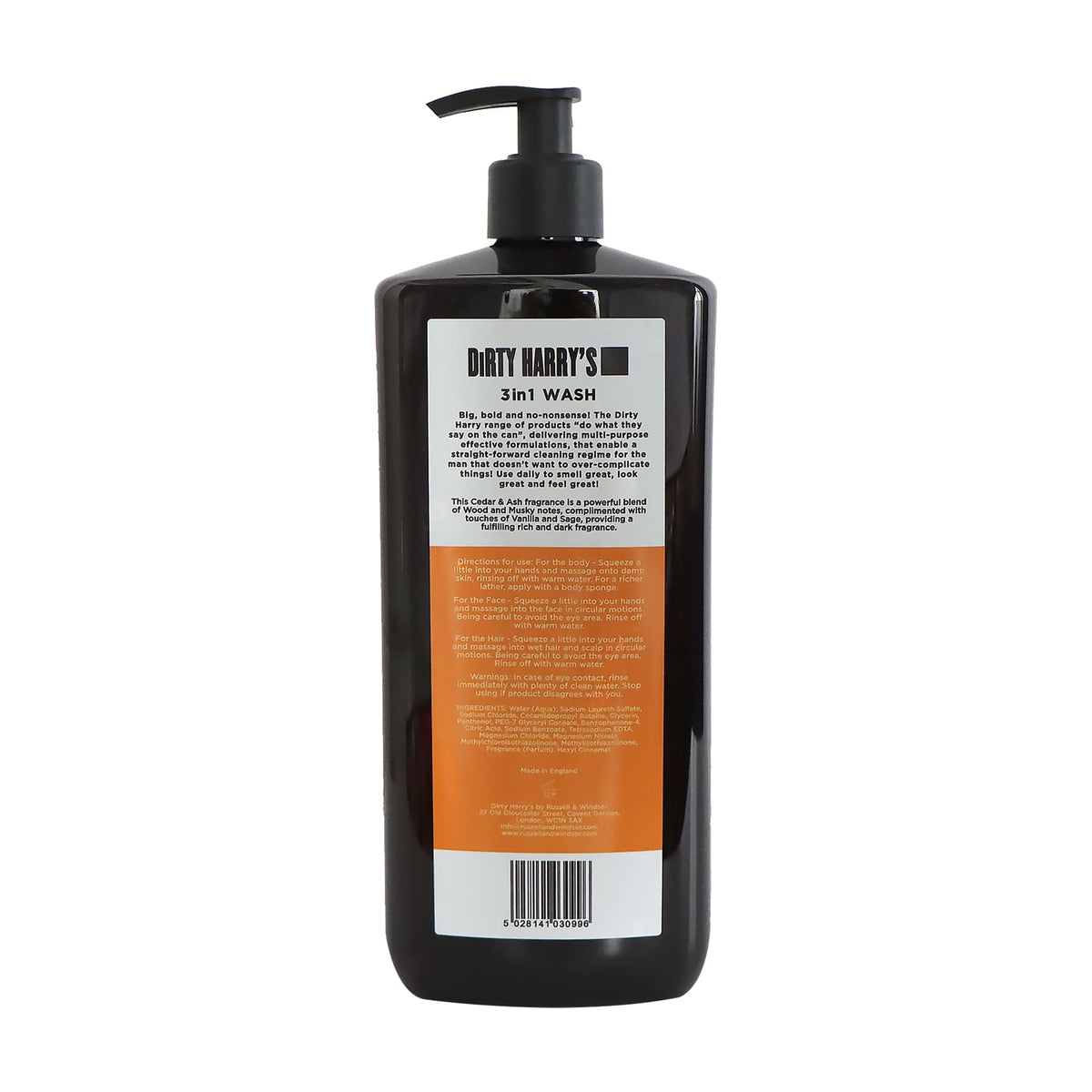 Dirty Harry's 三合一洗髮沐浴露 雪松及白蠟木香 1公升