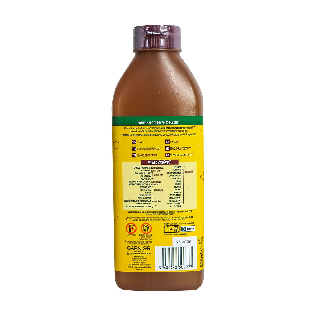 Garnier Ultimate Blends Hair Food Shampoo 530ml (Coconut & Macadamia)