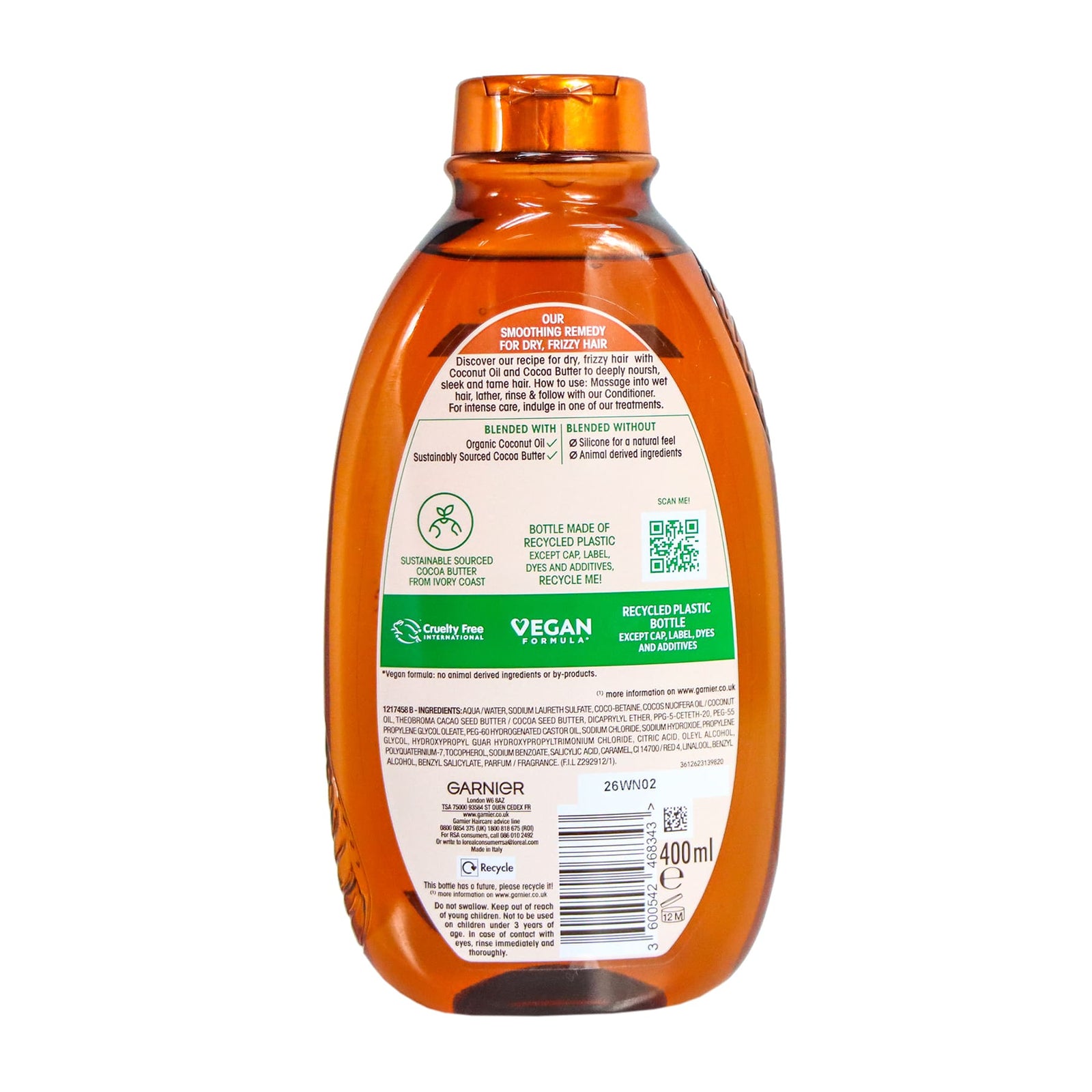Garnier Ultimate Blends Coconut Oil & Cocoa Butter Shampoo 400ml