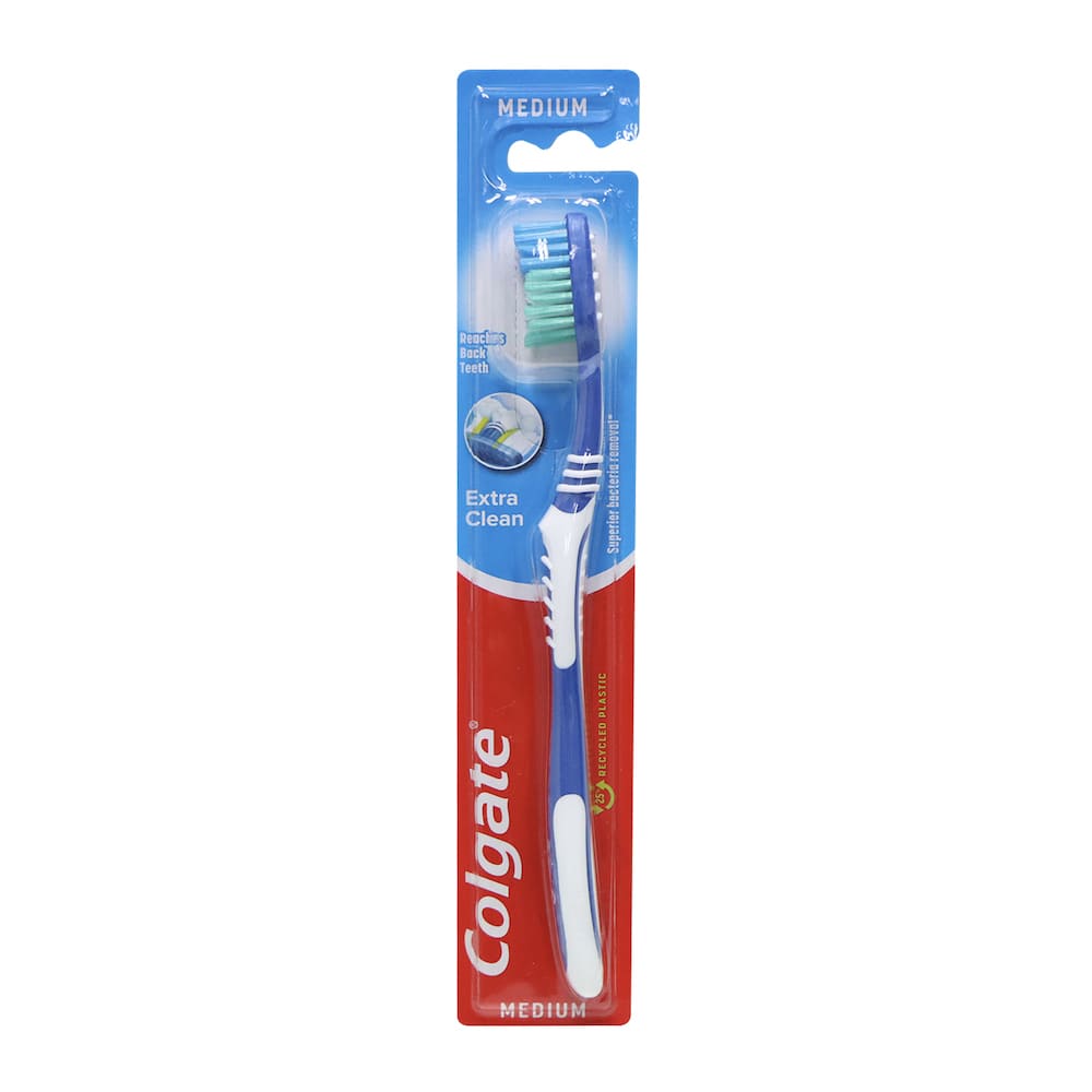 Colgate Extra Clean Medium Bristle Toothbrush (Blue)
