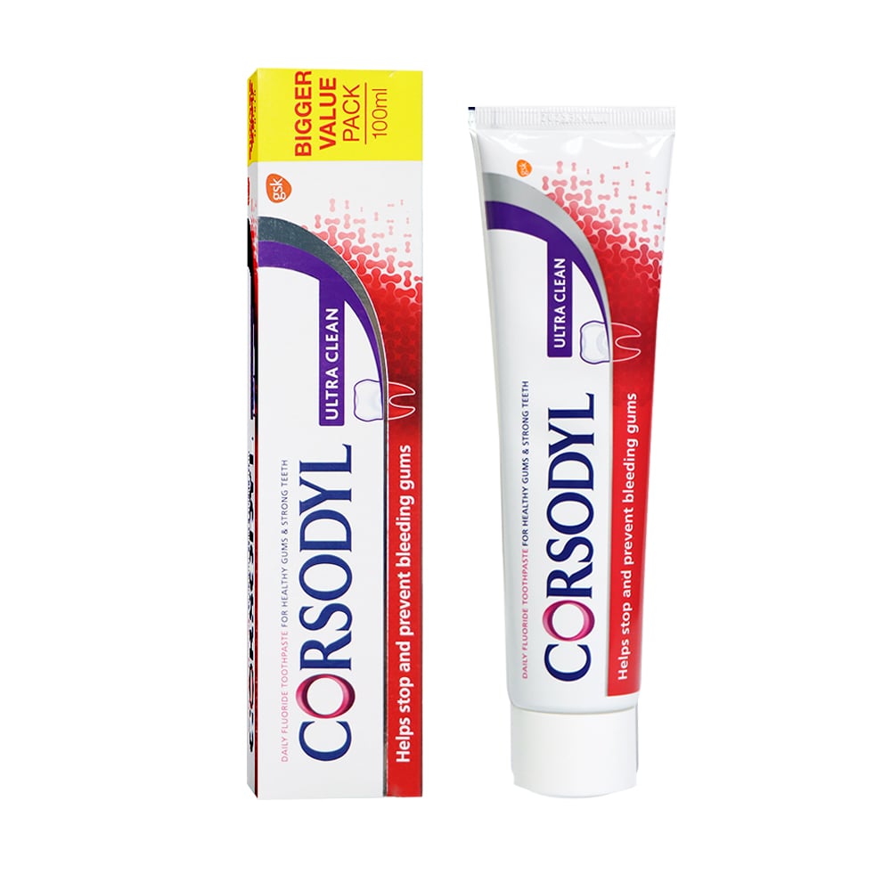 [GSK] Corsodyl Ultra Clean Daily Gum Care Fluoride Toothpaste 100ml