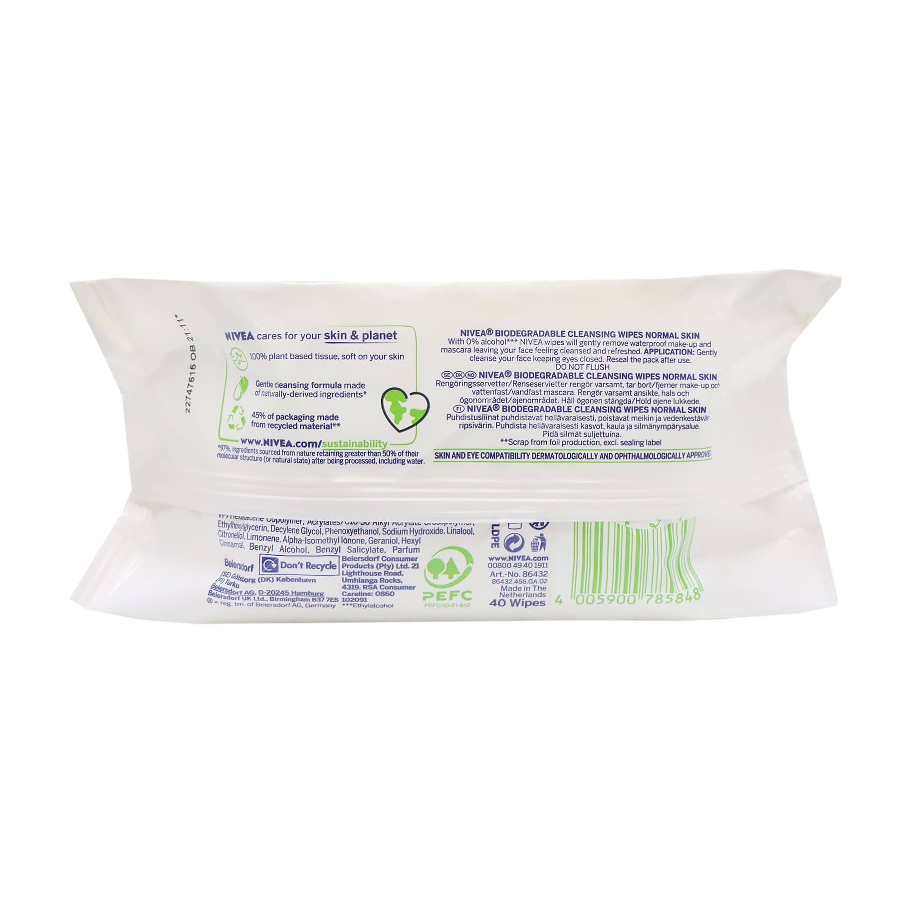 Nivea 妮維雅 溫和卸妝濕紙巾 40張 (一般膚質適用)