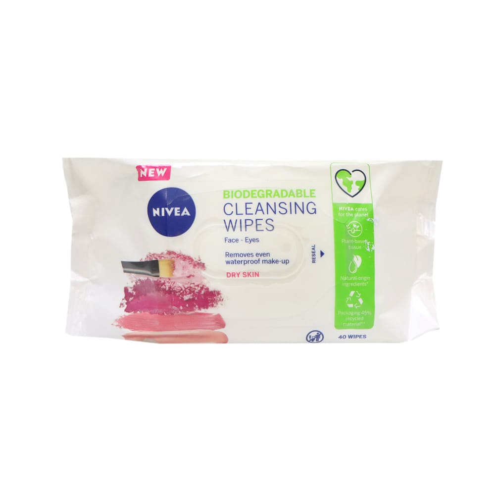 Nivea Biodegradable Cleansing Wipes 40pcs (For Dry Skin)