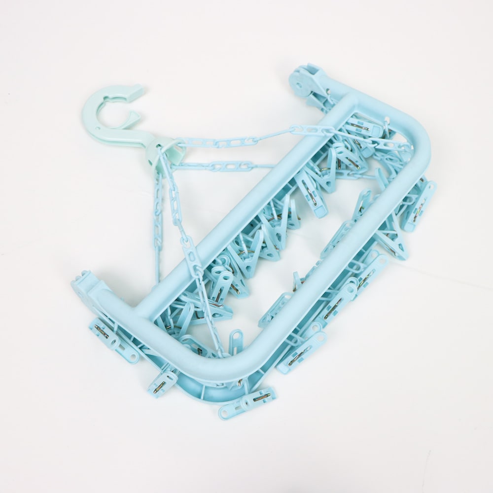 可折疊防風晾衣夾架 (藍色)