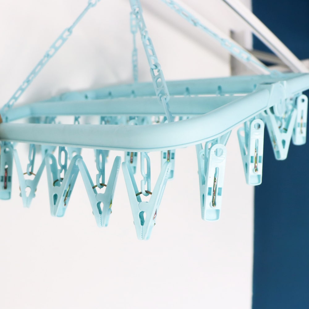 可折疊防風晾衣夾架 (藍色)