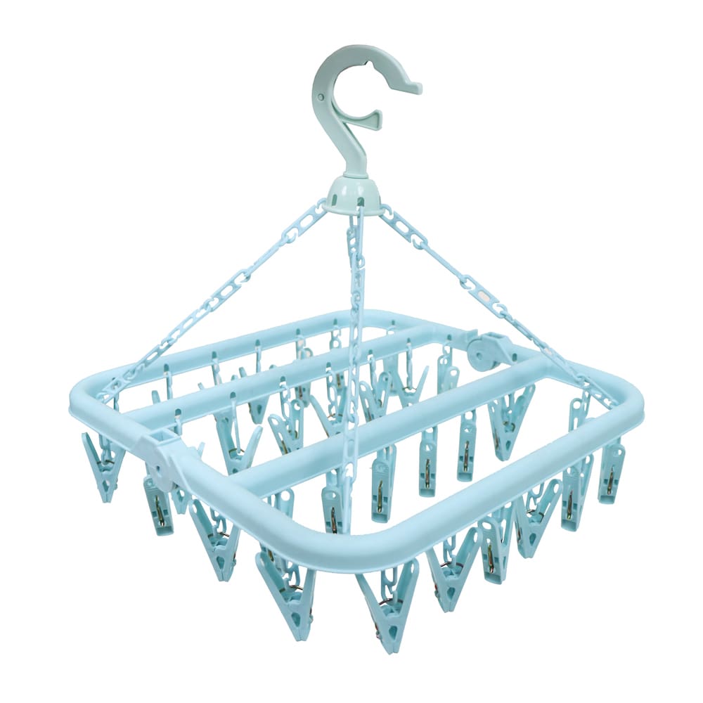 Foldable Clothes Hanger Drying Rack (Blue)
