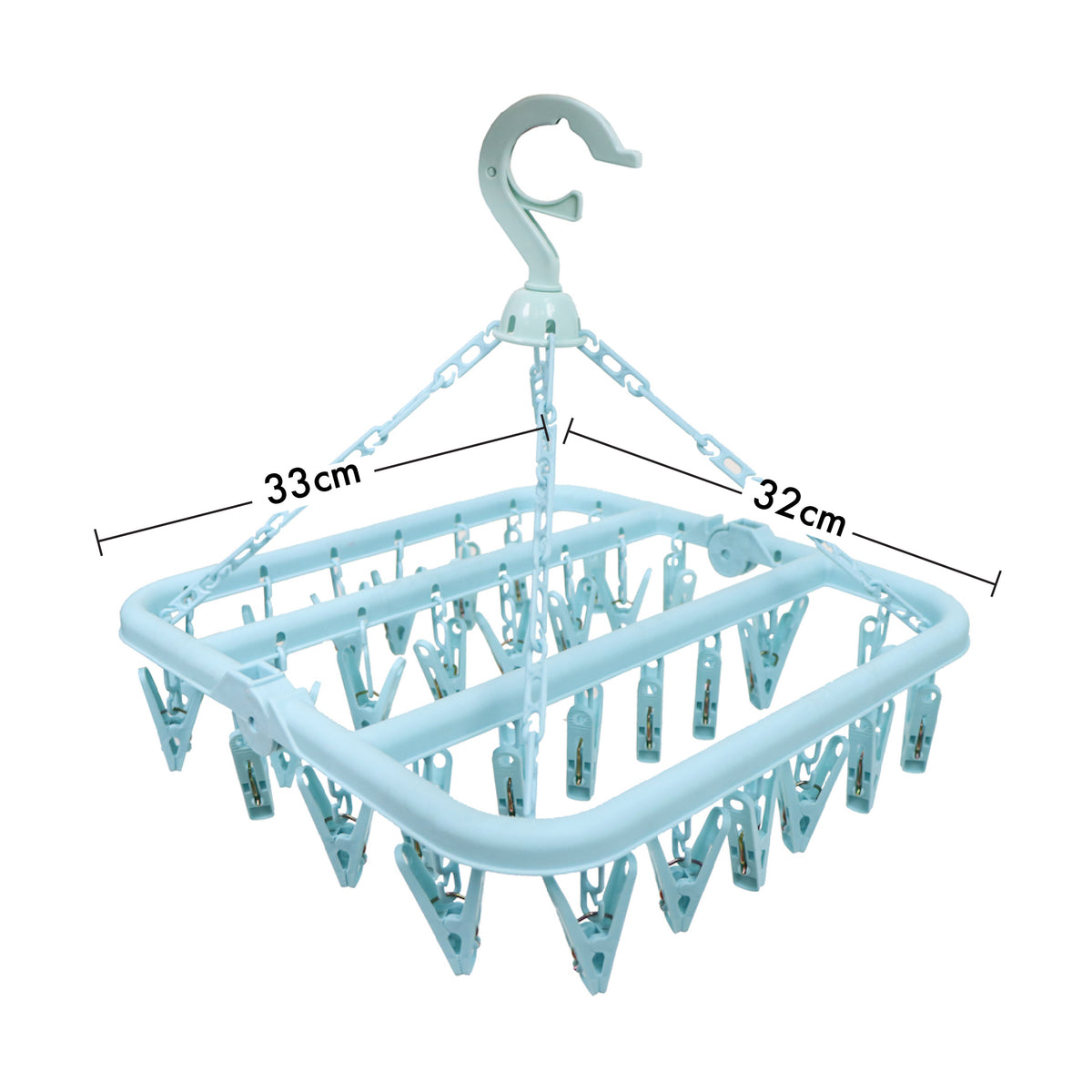 可折疊防風晾衣夾架 (藍色)
