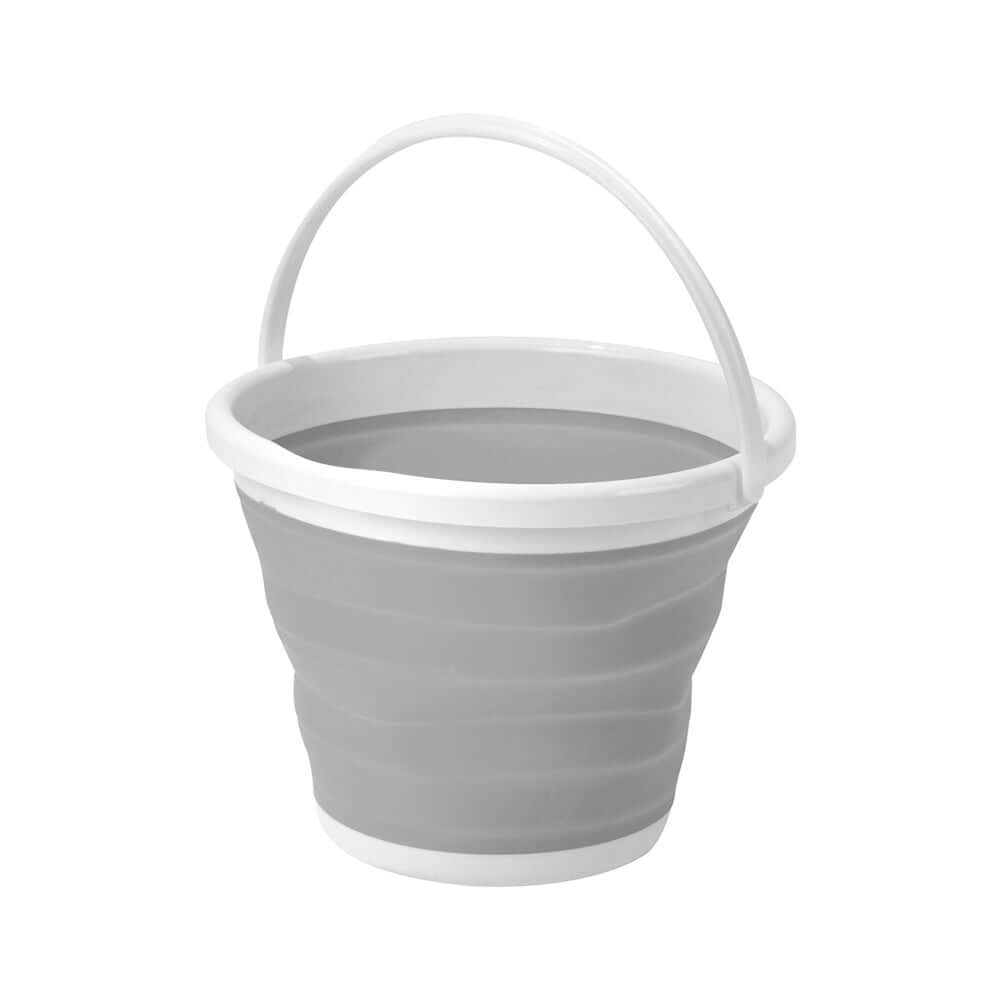 10L可摺疊手提水桶(灰色+白色)
