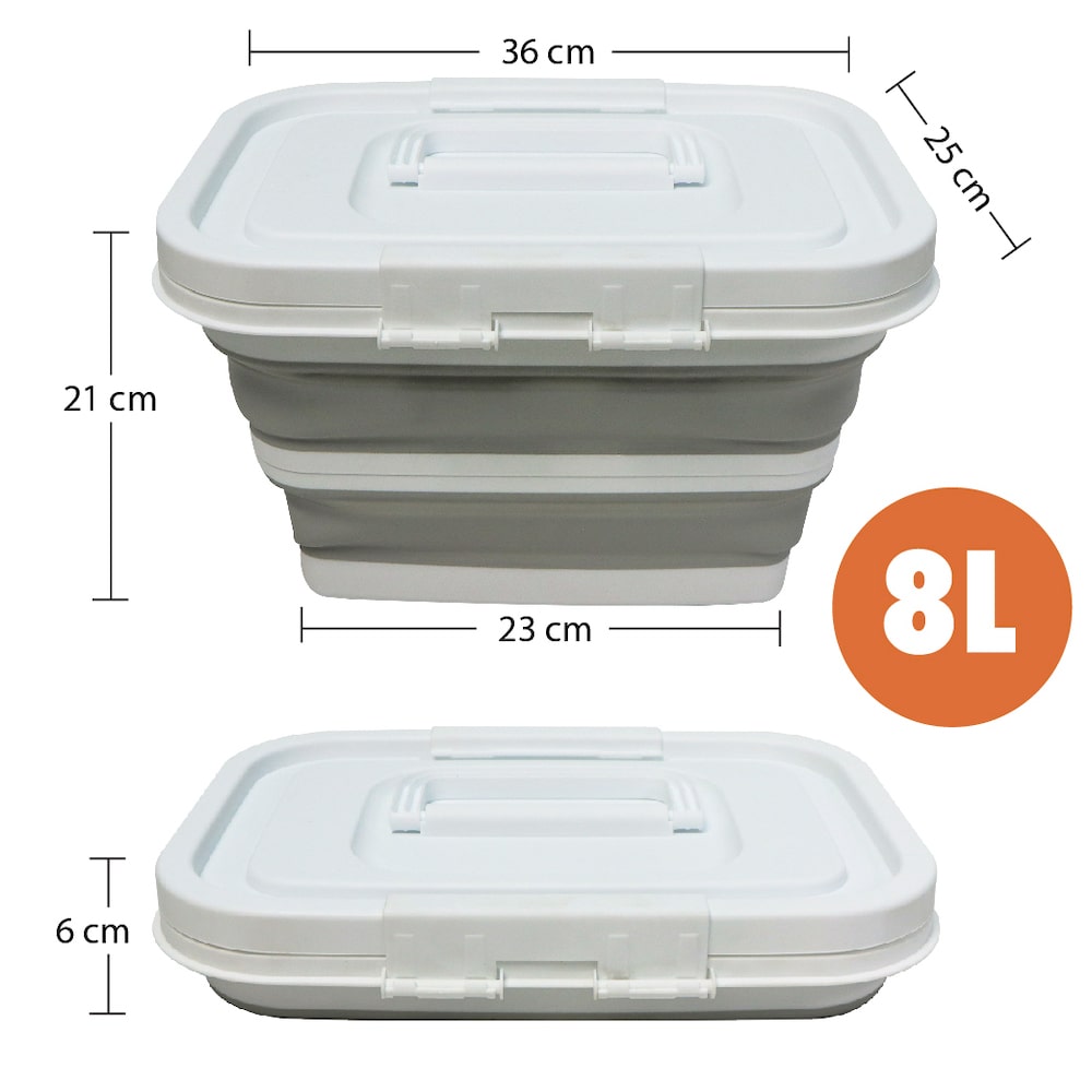 可摺疊帶蓋矽膠籃8L尺寸