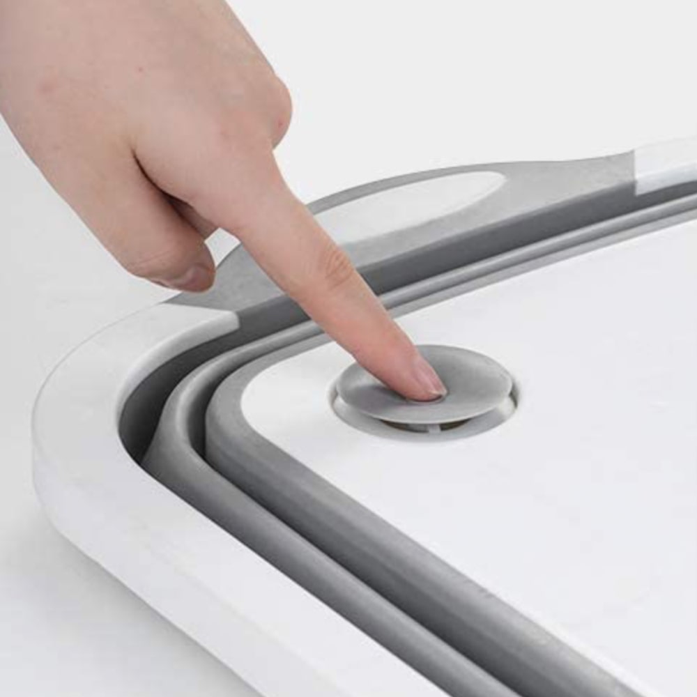 15L可摺疊矽膠瀝水籃一鍵放水